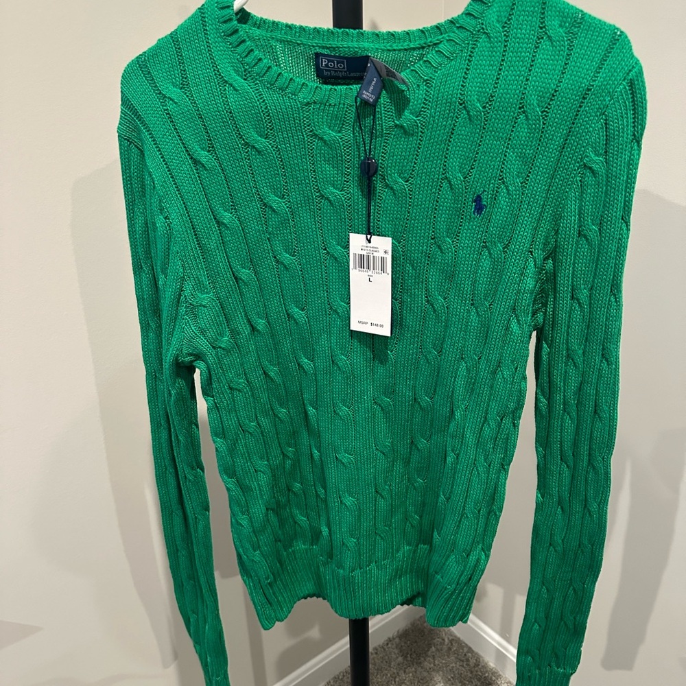 Polo by Ralph Lauren Vibrant Green Crewneck Sweater